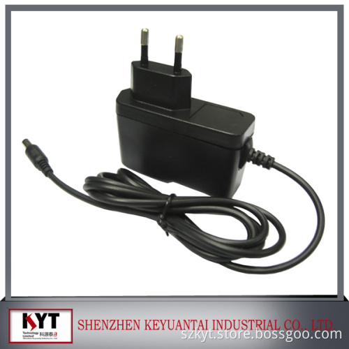 12V 1A 12W series wall mount power adapter with Eu power plug, CE, Rohs, FCC, CB certified adapter